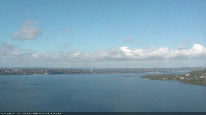 Lake Travis webcam, October 29, 2018 9:20 AM CT