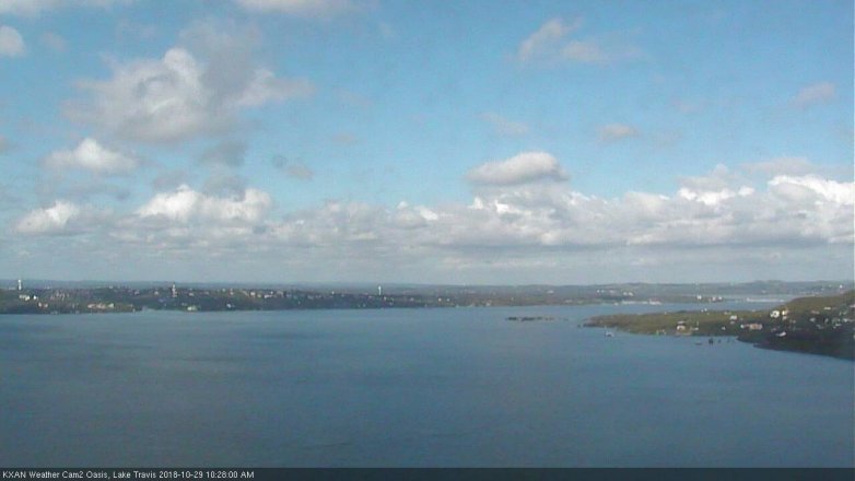Lake Travis webcam, October 29, 2018 9:30 AM CT