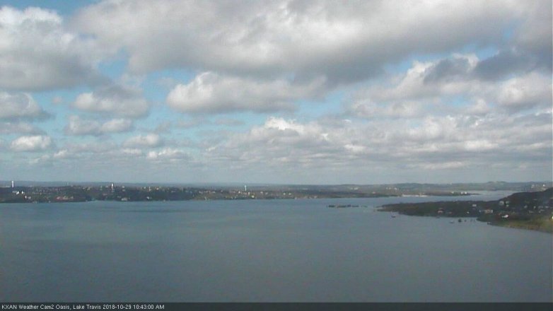 Lake Travis webcam, October 29, 2018 9:45 AM CT