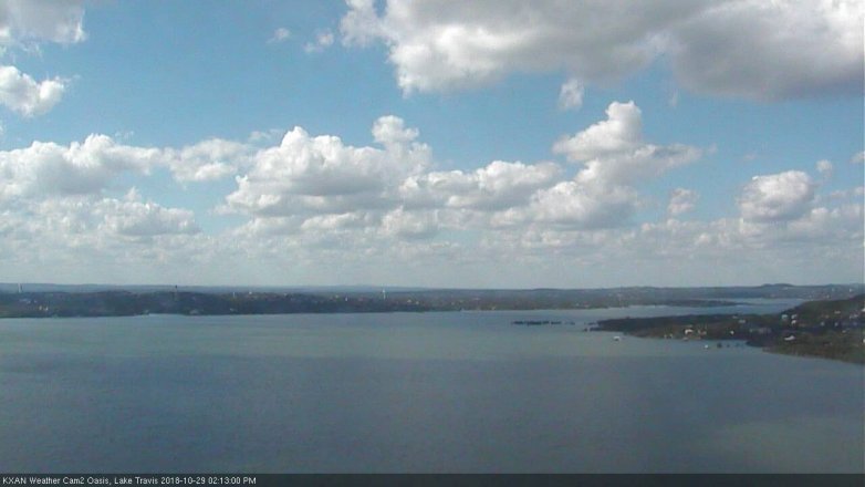 Lake Travis webcam, October 29, 2018 1:15 PM CT