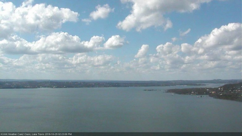 Lake Travis webcam, October 29, 2018 1:25 PM CT