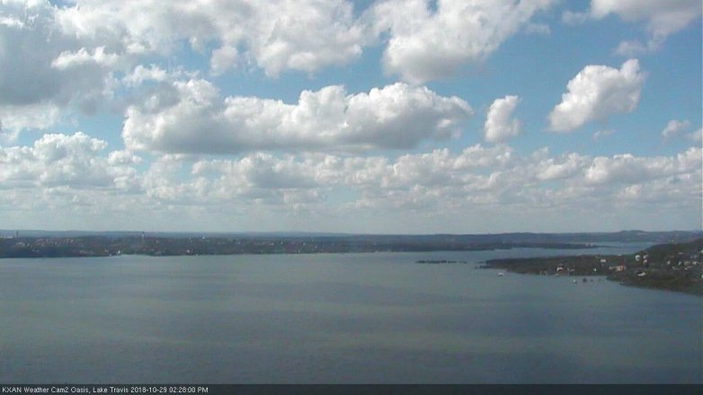 Lake Travis webcam, October 29, 2018 1:30 PM CT