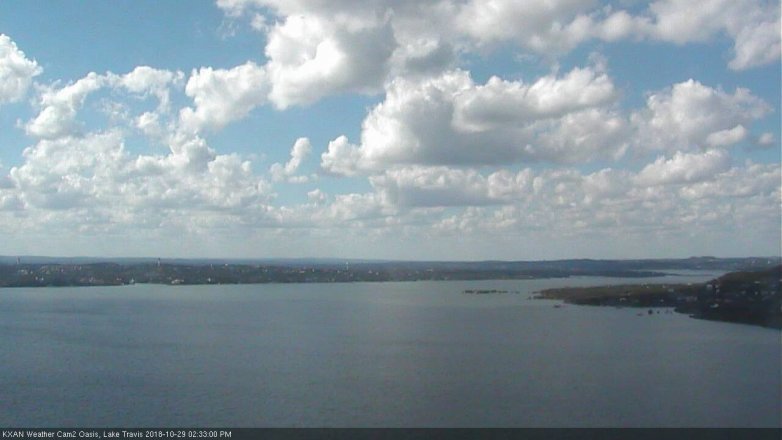 Lake Travis webcam, October 29, 2018 1:35 PM CT