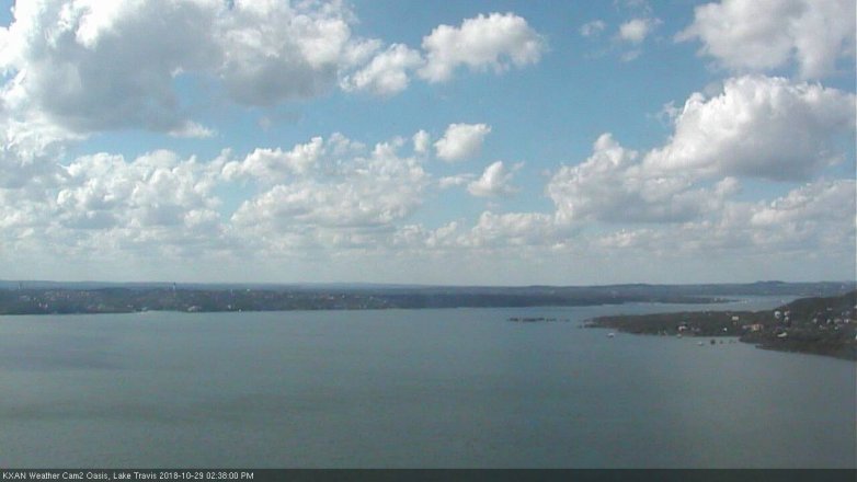 Lake Travis webcam, October 29, 2018 1:40 PM CT