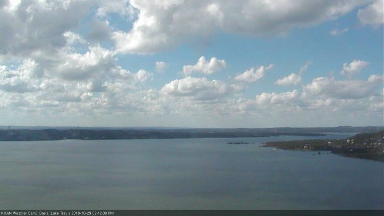 Lake Travis webcam, October 29, 2018 1:45 PM CT