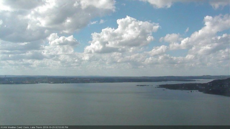 Lake Travis webcam, October 29, 2018 1:55 PM CT