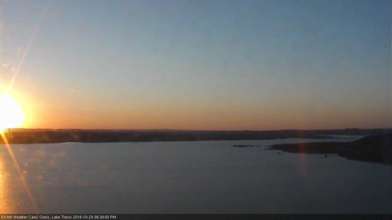 Lake Travis webcam, October 29, 2018 5:40 PM CT