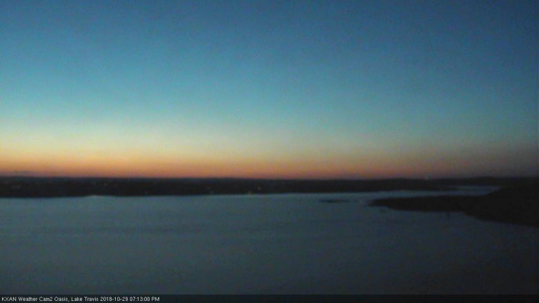 Lake Travis webcam, October 29, 2018 6:15 PM CT