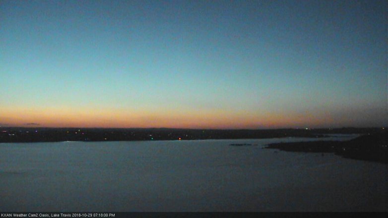 Lake Travis webcam, October 29, 2018 6:20 PM CT