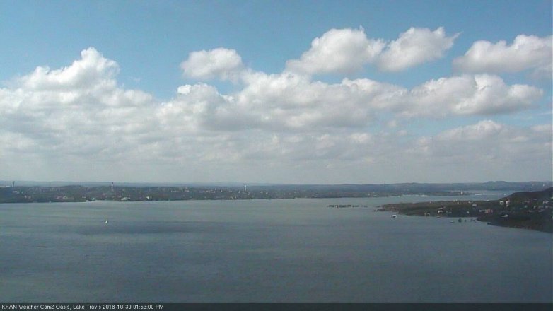 Lake Travis webcam, October 30, 2018 12:55 PM CT