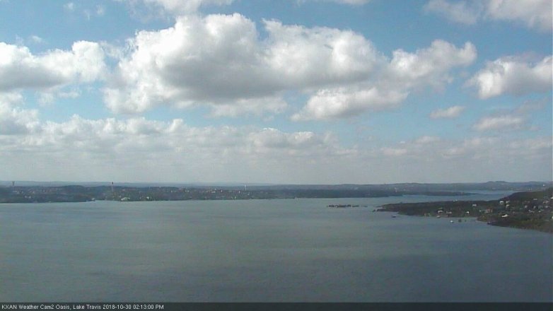 Lake Travis webcam, October 30, 2018 1:15 PM CT