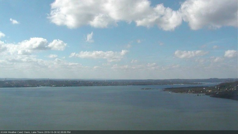 Lake Travis webcam, October 30, 2018 1:40 PM CT