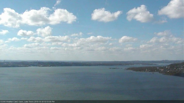 Lake Travis webcam, October 30, 2018 1:55 PM CT