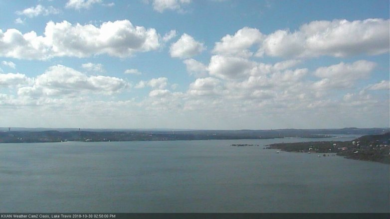 Lake Travis webcam, October 30, 2018 2:00 PM CT