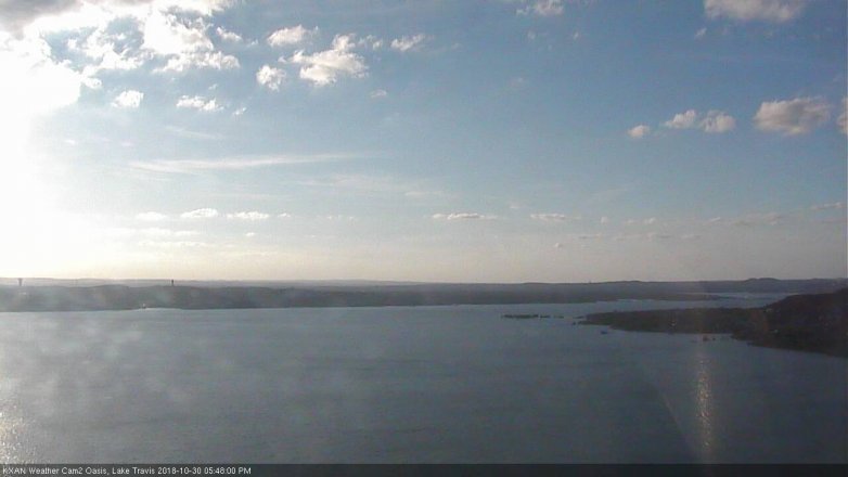 Lake Travis webcam, October 30, 2018 4:50 PM CT