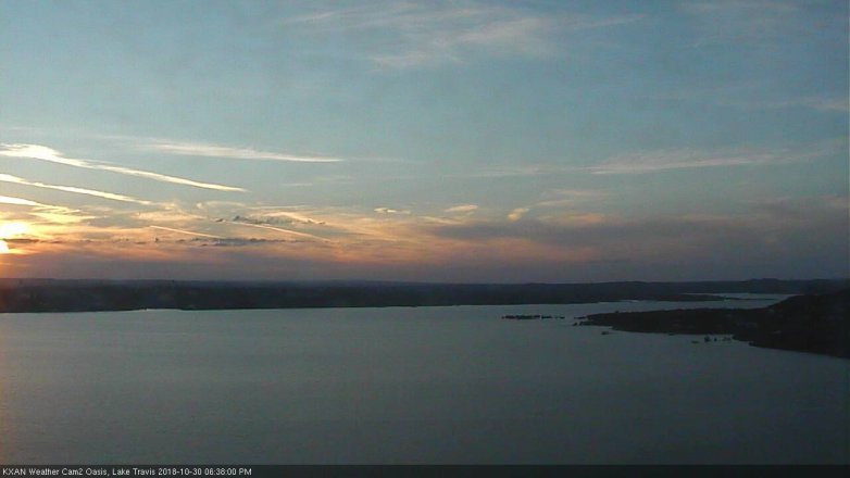 Lake Travis webcam, October 30, 2018 5:40 PM CT