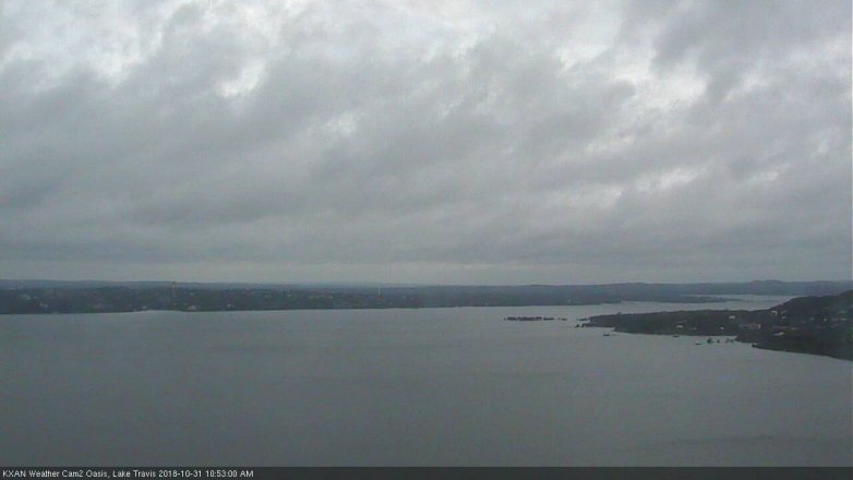 Lake Travis webcam, October 31, 2018 9:55 AM CT