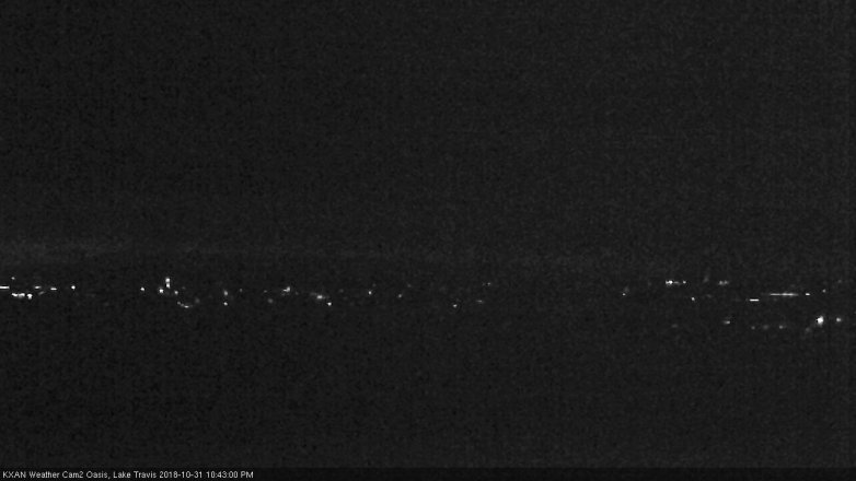 Lake Travis webcam, October 31, 2018 9:45 PM CT