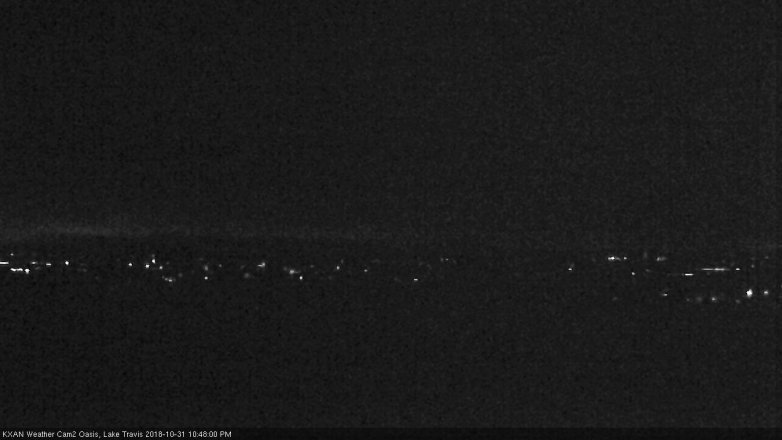 Lake Travis webcam, October 31, 2018 9:50 PM CT