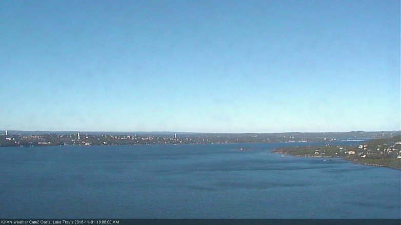 Lake Travis webcam, November 1, 2018 9:10 AM CT