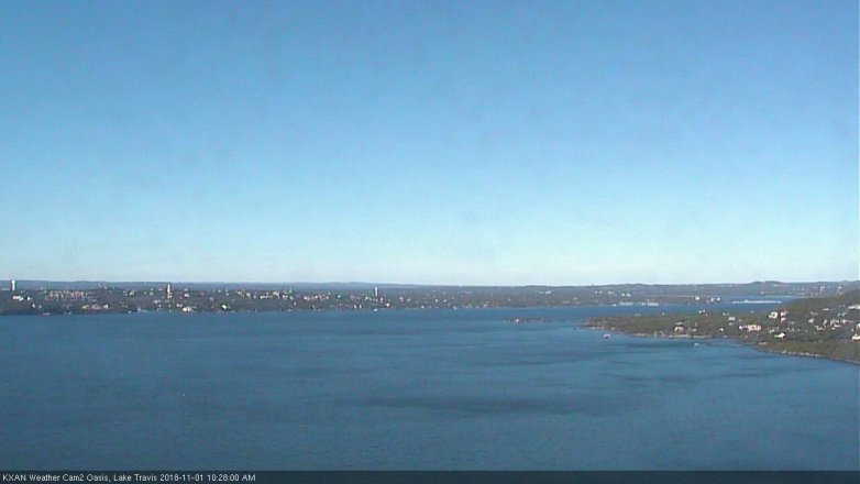 Lake Travis webcam, November 1, 2018 9:30 AM CT