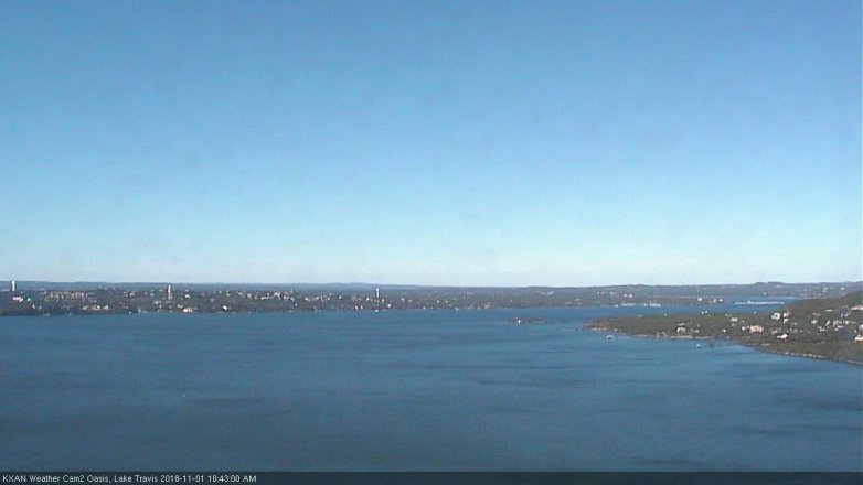 Lake Travis webcam, November 1, 2018 9:45 AM CT
