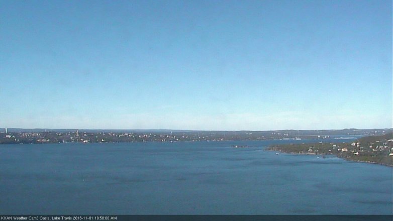 Lake Travis webcam, November 1, 2018 10:00 AM CT
