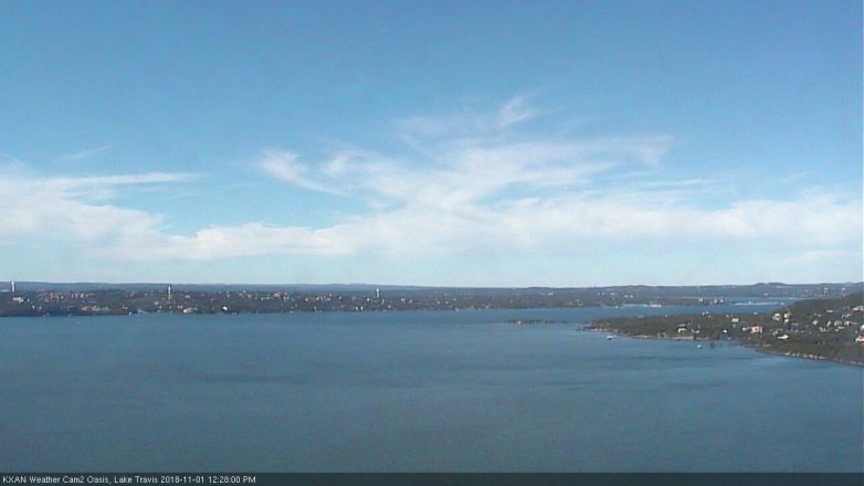 Lake Travis webcam, November 1, 2018 11:30 AM CT
