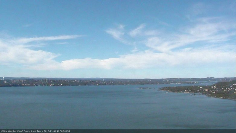 Lake Travis webcam, November 1, 2018 11:40 AM CT