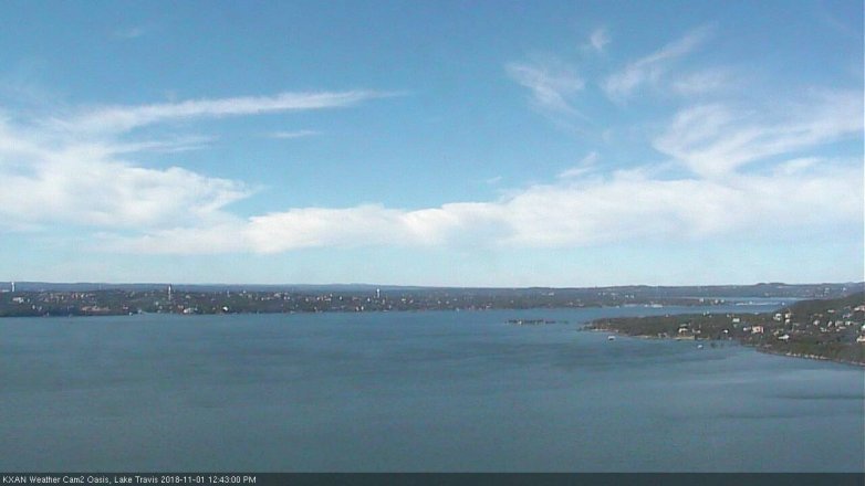 Lake Travis webcam, November 1, 2018 11:45 AM CT