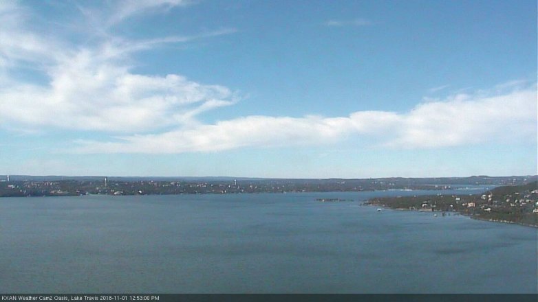 Lake Travis webcam, November 1, 2018 11:55 AM CT