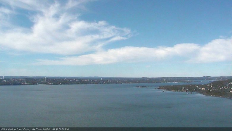 Lake Travis webcam, November 1, 2018 12:00 PM CT