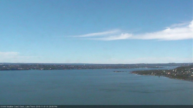Lake Travis webcam, November 1, 2018 12:30 PM CT