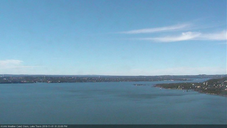 Lake Travis webcam, November 1, 2018 12:35 PM CT