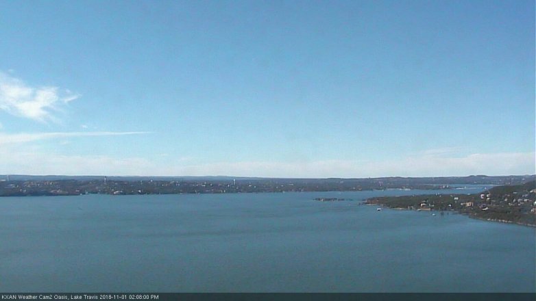 Lake Travis webcam, November 1, 2018 1:10 PM CT