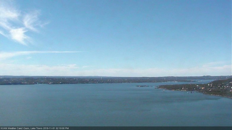 Lake Travis webcam, November 1, 2018 1:20 PM CT
