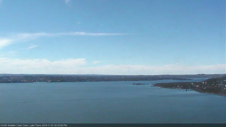 Lake Travis webcam, November 1, 2018 1:35 PM CT