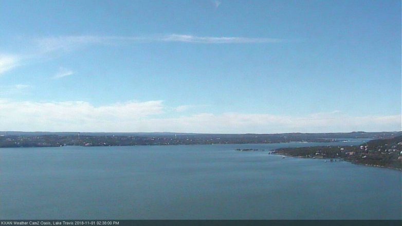 Lake Travis webcam, November 1, 2018 1:40 PM CT