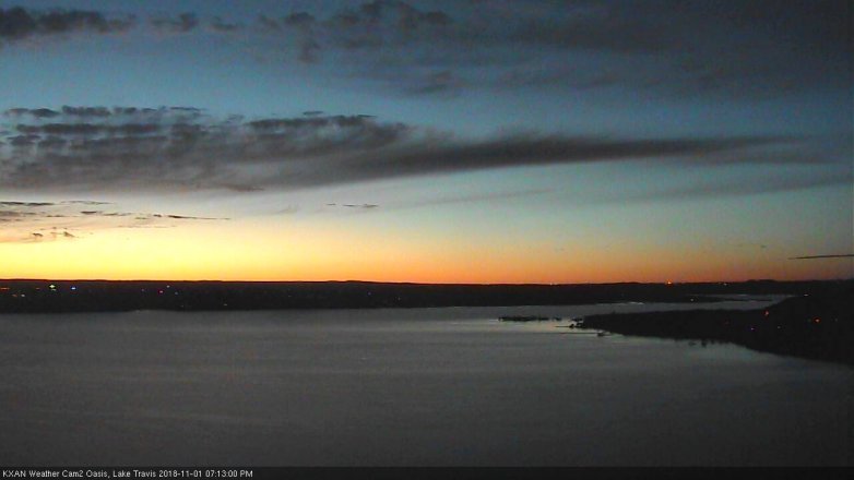 Lake Travis webcam, November 1, 2018 6:15 PM CT