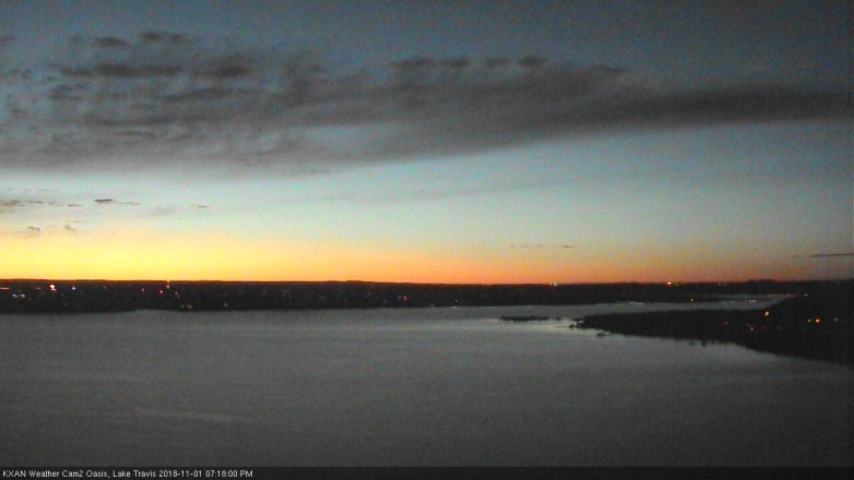 Lake Travis webcam, November 1, 2018 6:20 PM CT