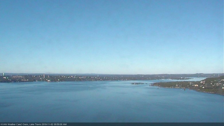Lake Travis webcam, November 2, 2018 9:00 AM CT