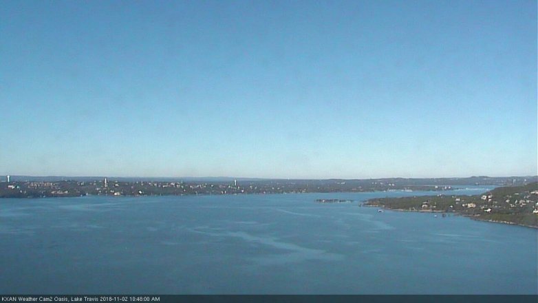 Lake Travis webcam, November 2, 2018 9:50 AM CT