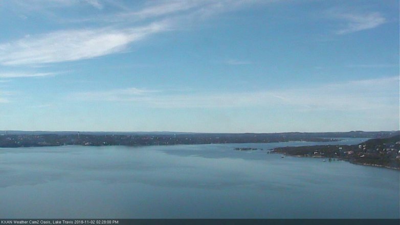 Lake Travis webcam, November 2, 2018 1:30 PM CT