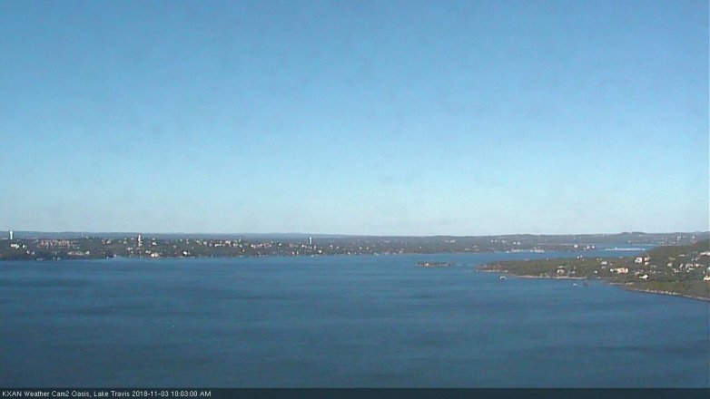 Lake Travis webcam, November 3, 2018 9:05 AM CT