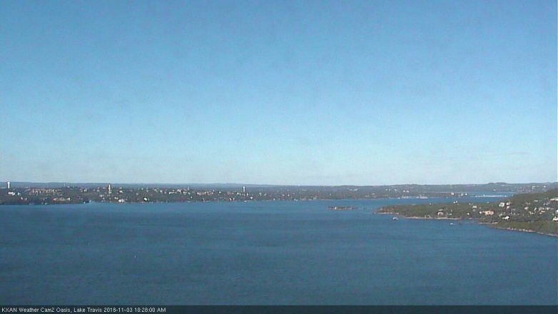 Lake Travis webcam, November 3, 2018 9:30 AM CT