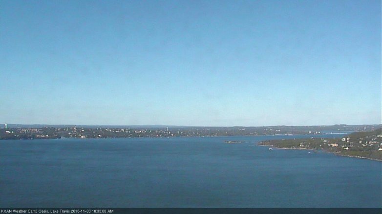 Lake Travis webcam, November 3, 2018 9:35 AM CT