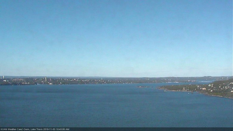 Lake Travis webcam, November 3, 2018 9:45 AM CT