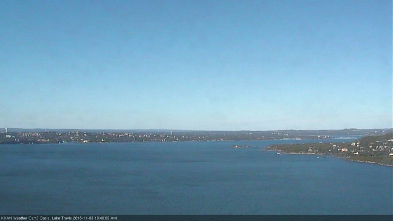 Lake Travis webcam, November 3, 2018 9:50 AM CT