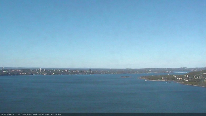 Lake Travis webcam, November 3, 2018 9:55 AM CT