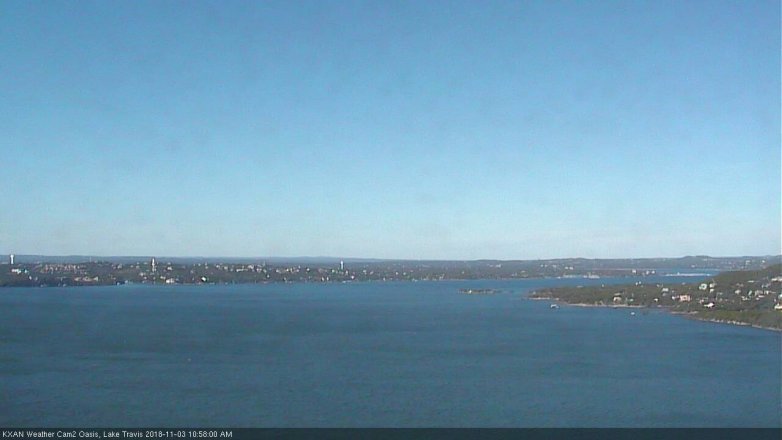 Lake Travis webcam, November 3, 2018 10:00 AM CT